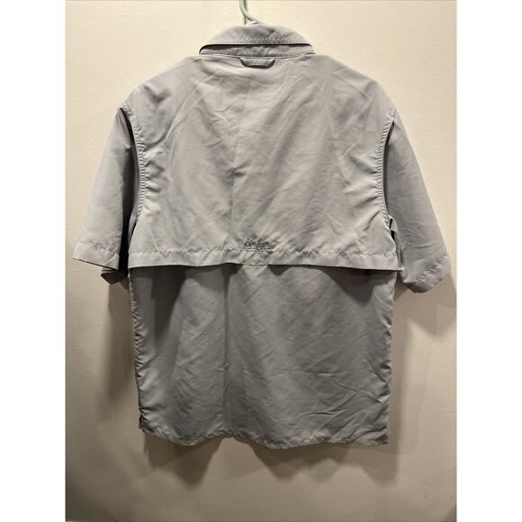 Realtree Shirt Mens Medium Gray Performance Fishing Short Sleeve Button Up - Picture 5 of 6